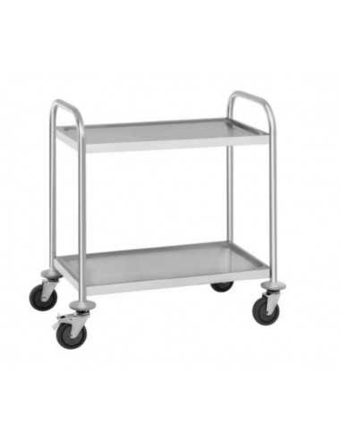 Carrello - N.2 piani bordati - N.4 ruote - cm 80 x 50 x 85 h