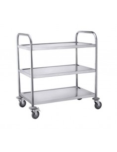 Carrello - N.3 ripiani bordati - N.4 ruote - cm 80 x 50 x...