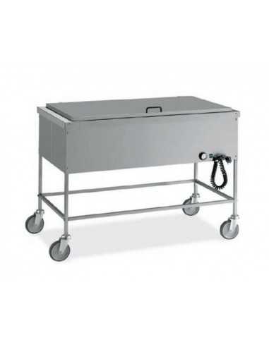 Open thermal trolley - Temperature +30+90 °C - Upper lid - GN 3/1 containers - 114 x 60 x 90 h cm