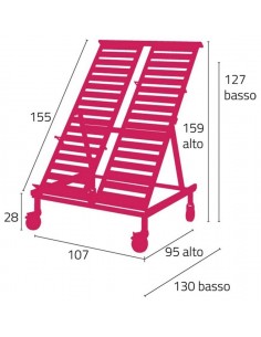 Inclined display - N. 10 cassettes - Wheels - cm 107 x... 2