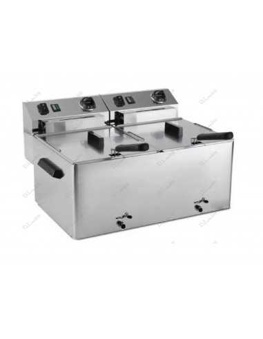 Electric fryer - Capacity lt 7+7 - Cm 54 x 42 x 38 h