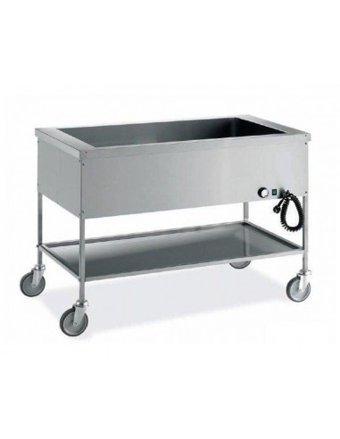 Thermal trolley - Open with removable shelf - cm 153 x 60 x 84 h