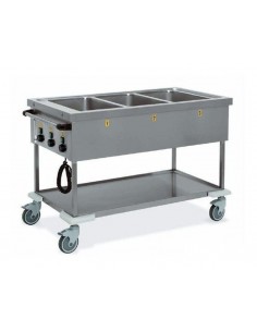 Carro térmico - tanque superior 3 x GN 1/1 - cm 125 x 65...