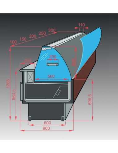 Food bank - Semi ventilated - Curved glass - cm...