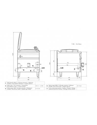 Gas pot - Capacity liters100 - Direct heating -...