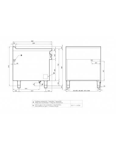 Paellero a gas - N. 1 fuoco - cm 80 x 90 x 90 h