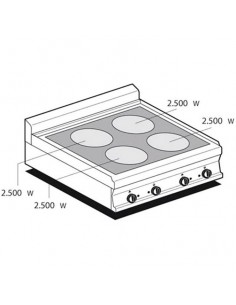 Electric kitchen - N. 4 plates - cm 80 x 70,5 x 28 h 2