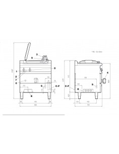 Electric indirect pot - Capacity lt 50 - cm 80 x 70.5 x 90 h 2