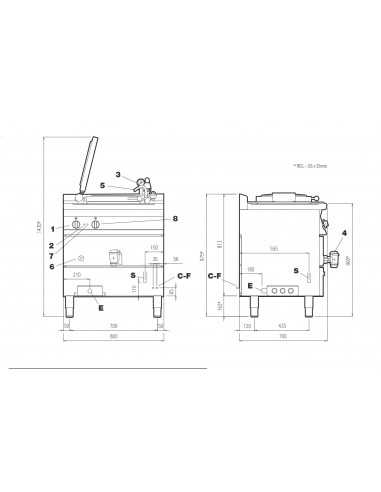 Hilo eléctrico indirecto - Capacidad lt 50 - cm...