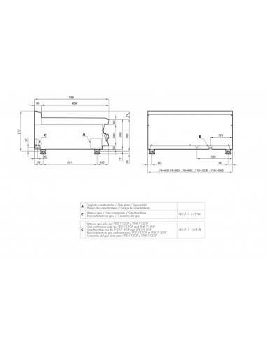 Cocina de gas - Placa + n. 4 incendios - cm...