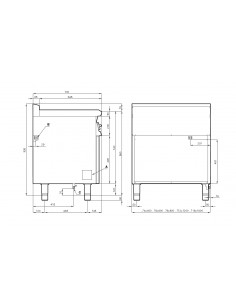 Cocina de gas - Placa + N. 4 fuegos - Cm 120 x 70,5 x 90 h 2