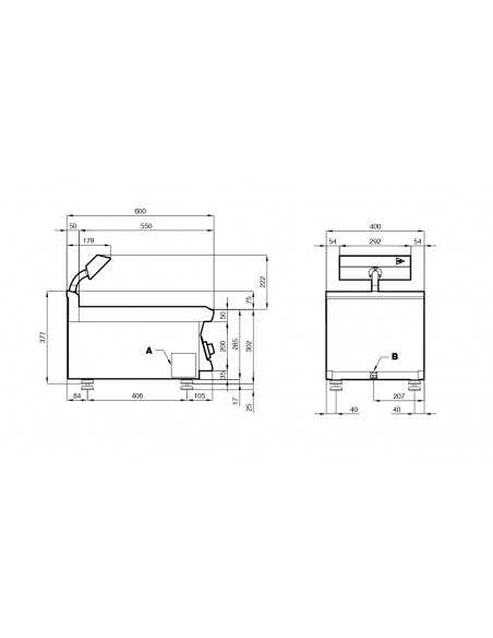 Contenitore caldo elettrico - cm 40x60x28 h