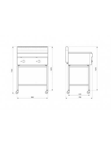 Gas Cuocypladine - Smooth chrome plate - cm 80...