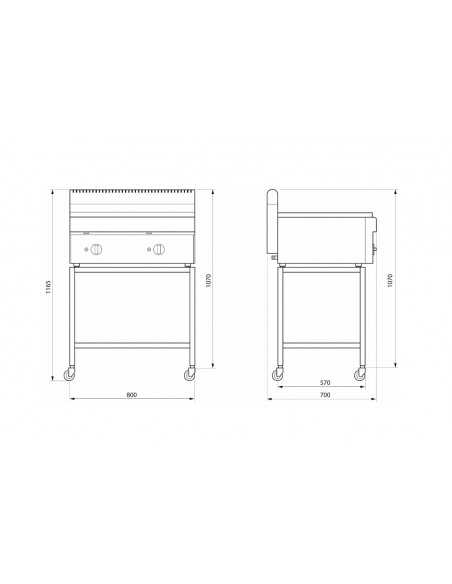 Gas Cuocypladine - Placa de cromo de espuma - cm 80 x 70 x 50 h