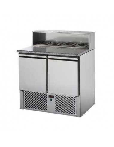 Saladette refrigerada 2 puertas con granito y...