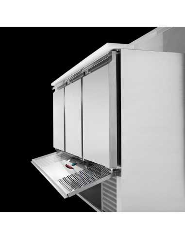 Saladette refrigerata 3 porte con piano in...