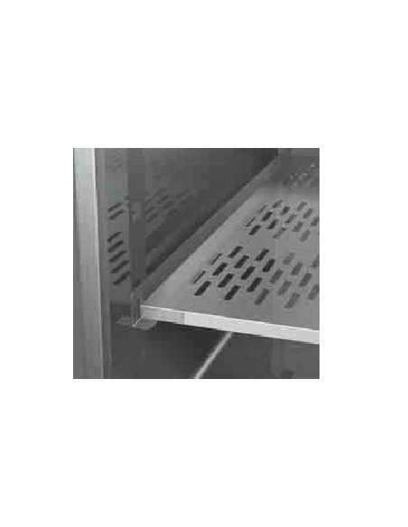 Mesa refrigerada con 2 puertas de cristal y sin encimera - Temperatura +0° +10°C - cm 142 x 70 x 80/87 h