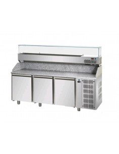 Mostrador para pizza con 3 puertas - Vitrina - cm 216 x 80 x 149/159 h 2