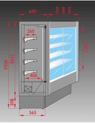 Refrigerated wall - Sliding doors - For cold...