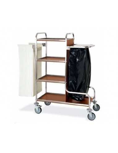 Carrito de compras - N. 4 estantes - N. 2 frenos - Cm 101-140x52x137h