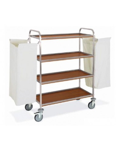 Shopping cart - N. 4 shelves - N. 2 folding sack regiments - Cm 81-120x52x137h