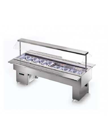 Exhibit buffet island - Ventilated - cm 150.5 x 75 x 150h