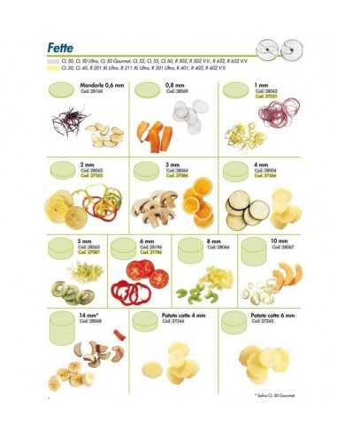 Disco for slices - Diameter disc mm 190 - Cut thickness mm 0.6 almonds