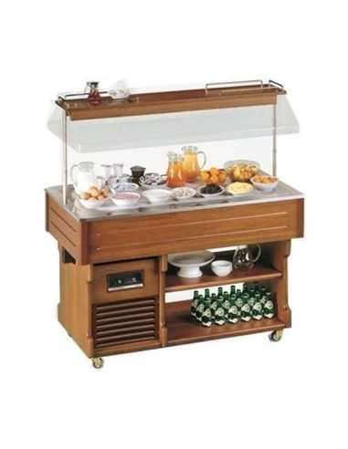 Exposition buffet island - Refrigerated floor - Temperature -1/0°C - Static - Cm 206.2 x 75 x 152,8 h