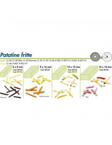 Disco for fried potatoes - Diameter disc mm 190 - Consisting of 1 grid for fried potatoes + 1 disk for special slice potatoes