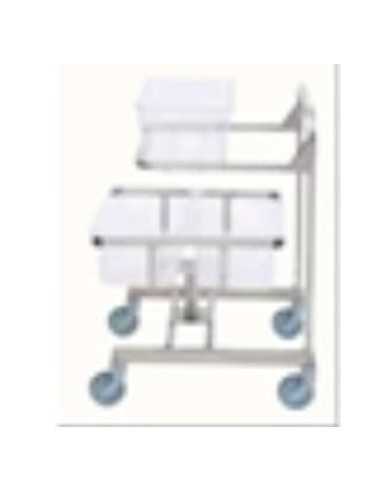 Carro de acero inoxidable ergonómico - Apto para tanques GN 1/1 (suministrado sin contenedores)