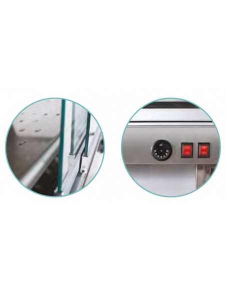 Escaparate caliente con cristales rectos - N. 1 top - cm 80 x 53 x 55h