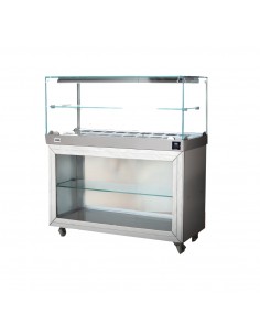Hot display case - Open compartment - Straight glass - cm 150 x 70 x 135h 2