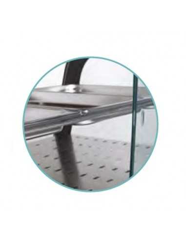 Hot display case with 2 shelves and curved...