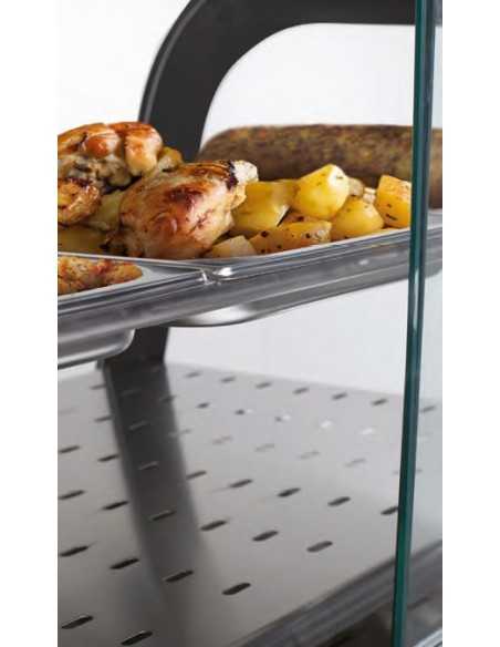 Cálida vitrina - Compartimento abierto - Vidrio curvado - cm 130 x 70 x 140h