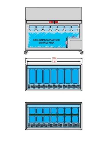 Ice cream display case - N. 3 or 6 trays - cm...