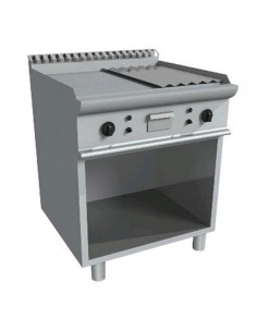 Fry top elettrico - Piastra 1/2 liscia 1/2 rigata - cm 80...