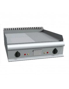 Fry top electric - Plate 1/2 smooth 1/2 rows - cm 80 x 90...