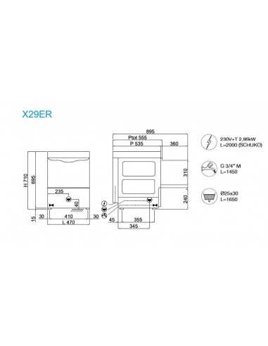 Electronic glass washer - Drain pump - Basket Ø...