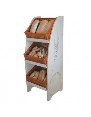 Espositore pane con 3 ceste inclinate - cm 56 x 50 x 151 h