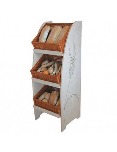 Espositore pane - N. 3 ceste inclinate - cm 56 x 50 x 150 h