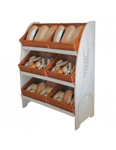 Bread exhibitor - N. 6 inclined baskets - cm 110 x 50 150 h