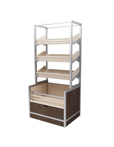 Bread exhibitor - N. 3 inclined shelves + 1 basket - cm 100 x 80 x 240h