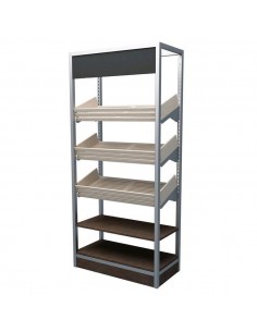 Bread display with 3 inclined shelves and 2 shelves - cm...