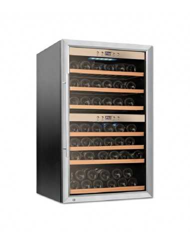 Espositore vino - Due temperature: +5°+12°C / +12°+22°C - Cm 59,5 x 58 x 102 h