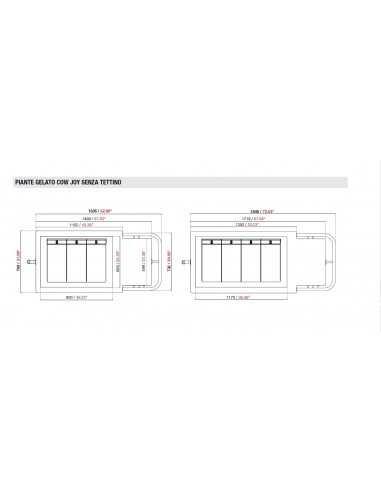 Carretto gelati - N. 6 carapine - cm L 1709 x P...