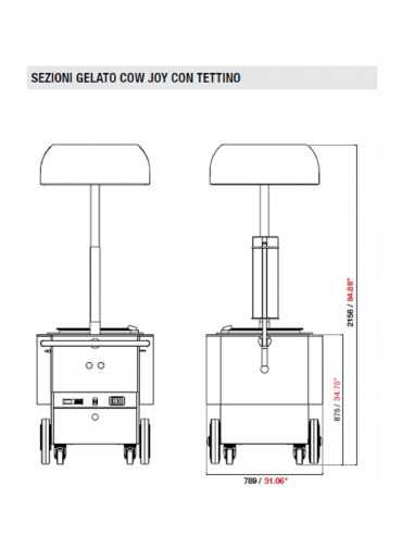 Carrito de helados - N. 6 carapinas - cm L 1709...