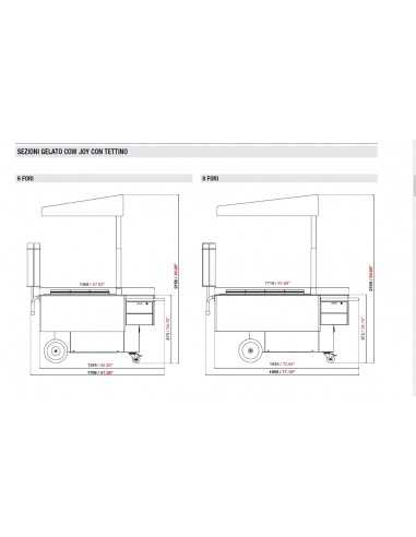 Ice cream cart - N. 8 carapines - cm L 1959 x P...