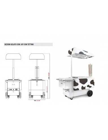 Ice cream cart - N. 8 carapines - cm L 1959 x P...