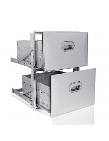Ducha 2 cajones - frigorífico bancos y tablas - Profundidad 49.5 - Agujero cm 44 x 59 h