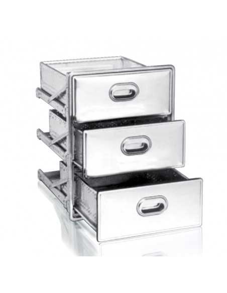 Cassettiera a tre cassetti - Banchi frigo e tavoli - Profondità  49.5 - Foro cm 44 x 59 h